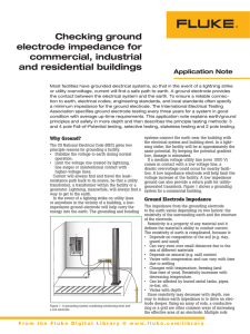 Checking ground electrode impedance for commercial, industrial