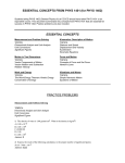 ESSENTIAL CONCEPTS FROM PHYS 1401 (for PHYS 1402)