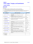 Unit 4 Lines, Angles, Triangles, and Quadrilaterals