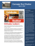 Orthodox Judaism Carnegie Shul Chatter