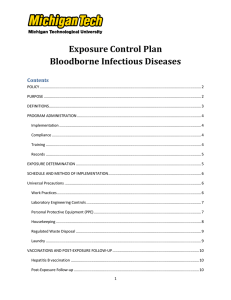 Exposure Control Plan Bloodborne Infectious Diseases