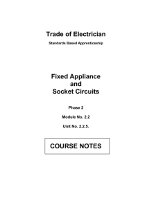 Fixed Appliances and Socket Circuits