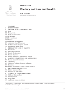 Dietary calcium and health