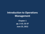 Module 15 * Introduction to Operations Management