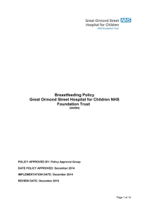 GOSH Breast Feeding Policy - Great Ormond Street Hospital