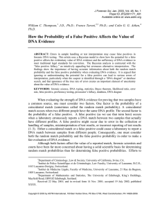 The value of a reported DNA match for proving that two samples