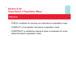 Section 9.3A Tests About a Population Mean