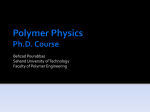 Polymer Physics Ph.D. Course - Polymer Engineering Faculty
