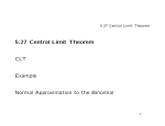 5.27 Central Limit Theorem CLT Example Normal Approximation to