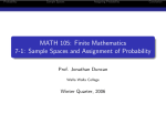 MATH 105: Finite Mathematics 7-1: Sample Spaces and Assignment