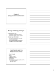 Energy and Energy Changes Heat Transfer and The Measurement