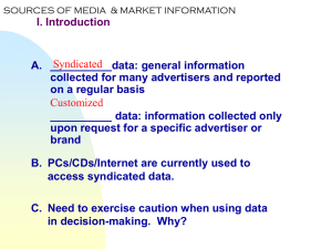 II. General Categories of Media Information