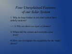 Four Unexplained Features of our Solar System