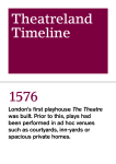 Visit Theatres Theatreland Timeline