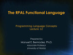 Lecture - 12: The RPAL Functional Language