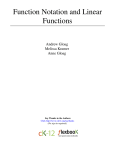 Function Notation and Linear Functions