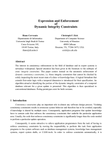 Expression and Enforcement of Dynamic Integrity Constraints