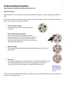 Understanding Evolution Reading Assignment