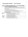 Learning Target Unit Sheet Course: Geometry Chapter 3: Parallel