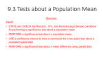 9.3 Tests about a Population Mean