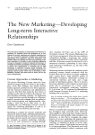 The New Marketing Long-term Interactive Relationships Developing