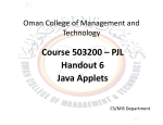 Course 503200 – PJL Java Applets