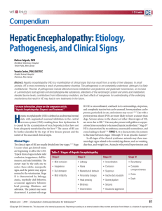 Hepatic Encephalopathy: Etiology, Pathogenesis, and Clinical Signs