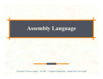 Assembly Language - UT Computer Science
