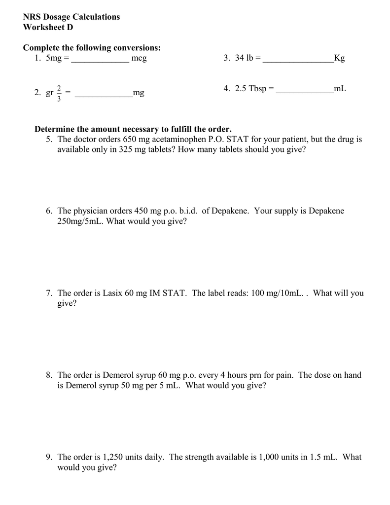 worksheet Dosage Calculation Practice Worksheets all worksheets dosage calculation practice free nrs calculations