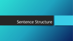 Sentence Structure