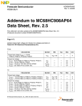 HC908AP64AD, Addendum to MC68HC908AP64 Data Sheet, Rev