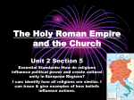 WHPP Unit 2 Section 5 The Holy Roman Empire to The Crusades