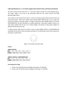 Cable Specification for +/- 12 V Power Supply Used in Electric