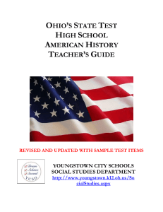 ohio`s state test high school american history teacher`s guide