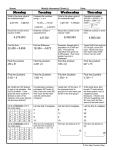 Math Board and Answer Key