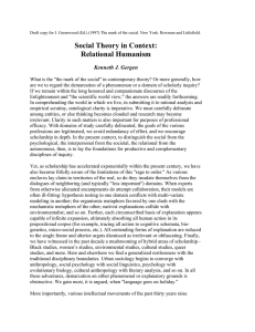 Social Theory in Context: Relational Humanism