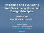 Designing and Evaluating Websites Using Universal Design