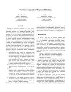 The Proof Complexity of Polynomial Identities