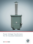 Power Voltage Transformers for Air Insulated