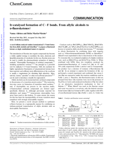 Ir-catalysed formation of C− F bonds. From allylic alcohols to α