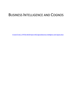 Business Intelligence and Cognos