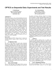 OPTICS on Sequential Data: Experiments and Test Results