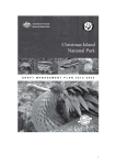 Christmas Island National Park Draft Management Plan 2012-2022