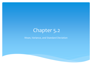 Chapter 5.2: Mean, Variance, and Standard Deviation