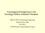 Toxicological Emergencies in the Oncology Patient
