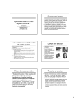 Hypothalamus and Limbic System, Lecture 2 Emotion and reward