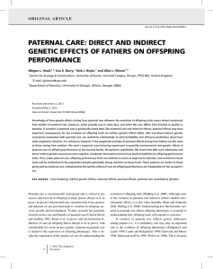 PATERNAL CARE: DIRECT AND INDIRECT GENETIC EFFECTS