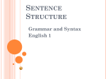 Sentence Structure