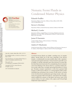 Nematic Fermi Fluids in Condensed Matter Physics