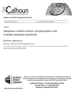 Database creation and/or reorganization over multiple database